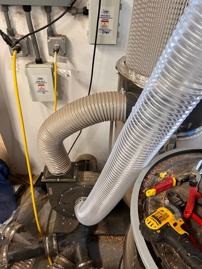 Harbor Freight dust collector setup with Oneida cyclone and iVac remote switch