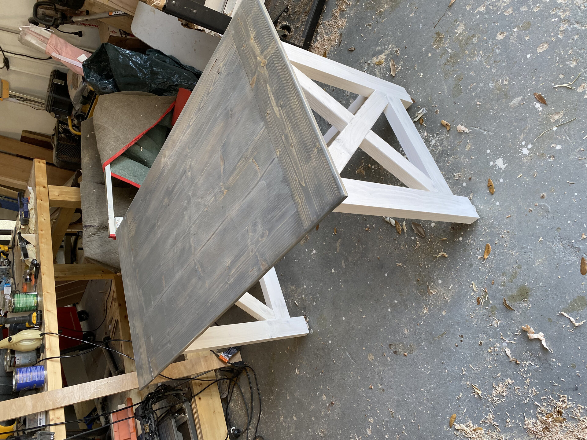 Farmhouse table with X-frame legs